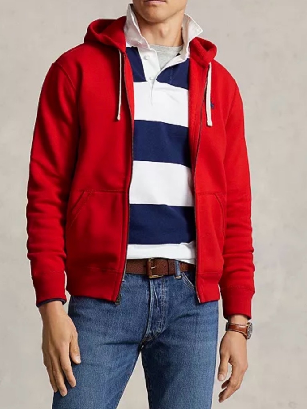 Polo Ralph Lauren Signature Fleece Hoodie Red Medium NWOT